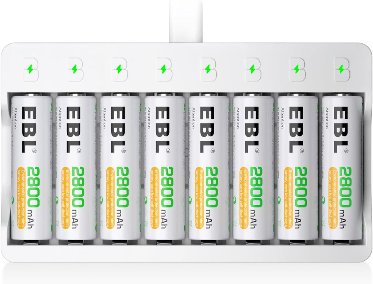 EBL adapter + 8 ədəd AA batareya (2800 mAh)