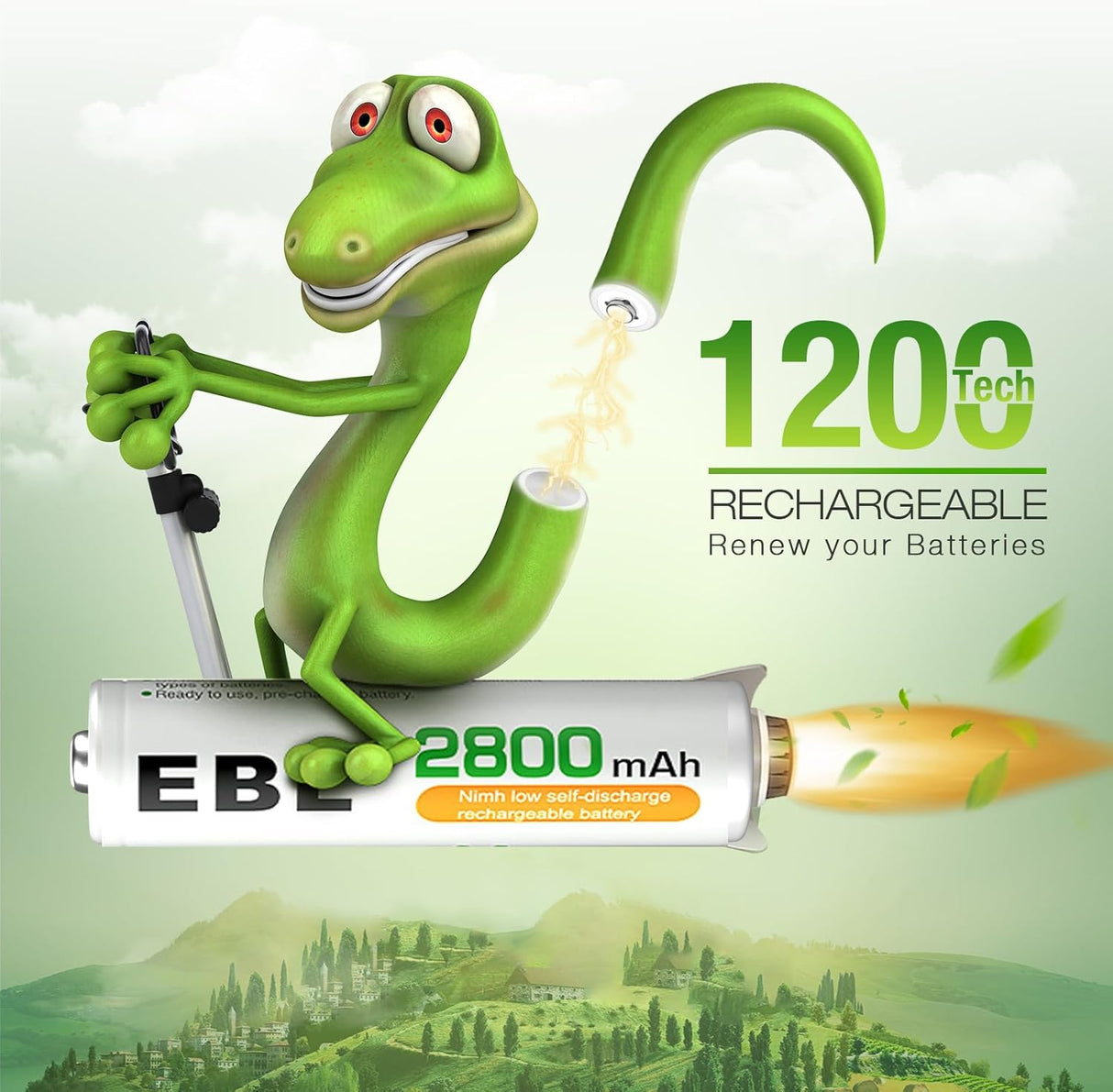 EBL adapter + 8 ədəd AA batareya (2800 mAh)