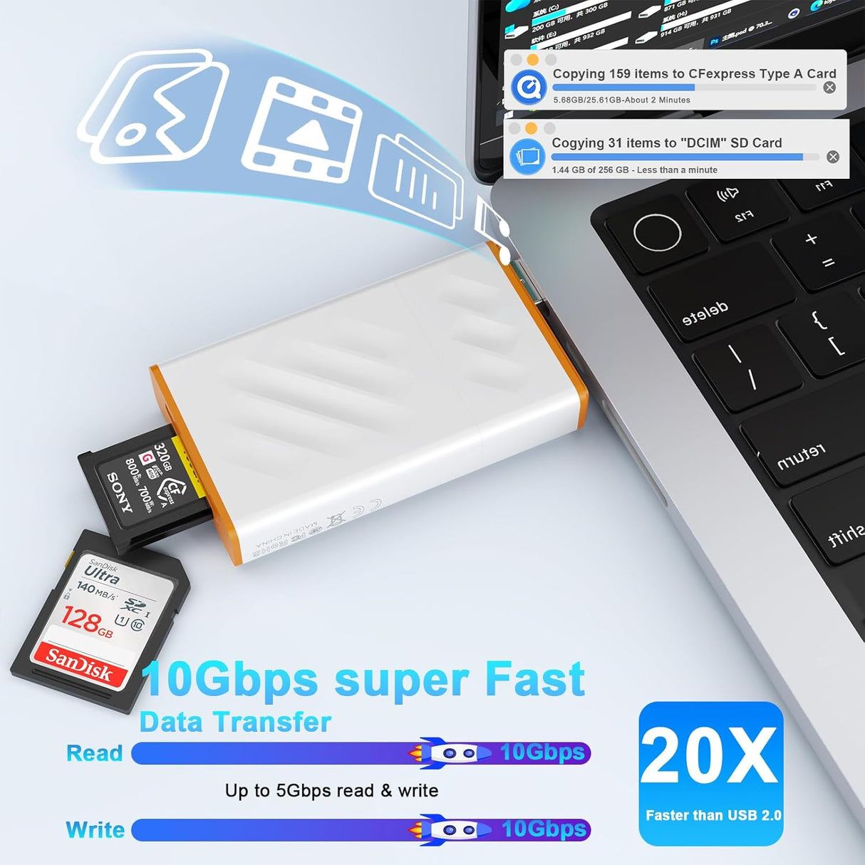 Картридер 6-в-1 + USB-концентратор