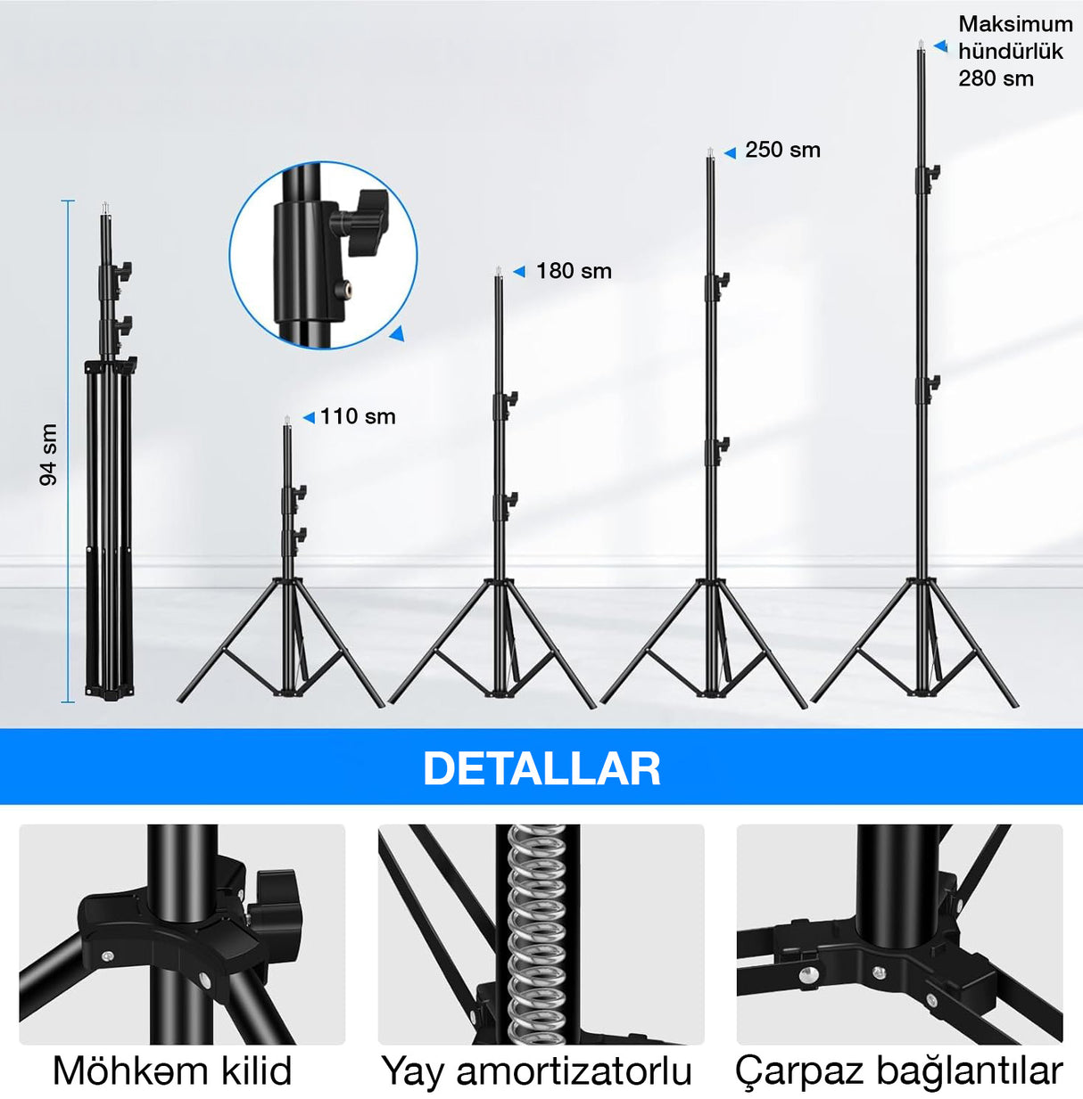 Стойка для светильника с пружинная подушкой (средней мощности)