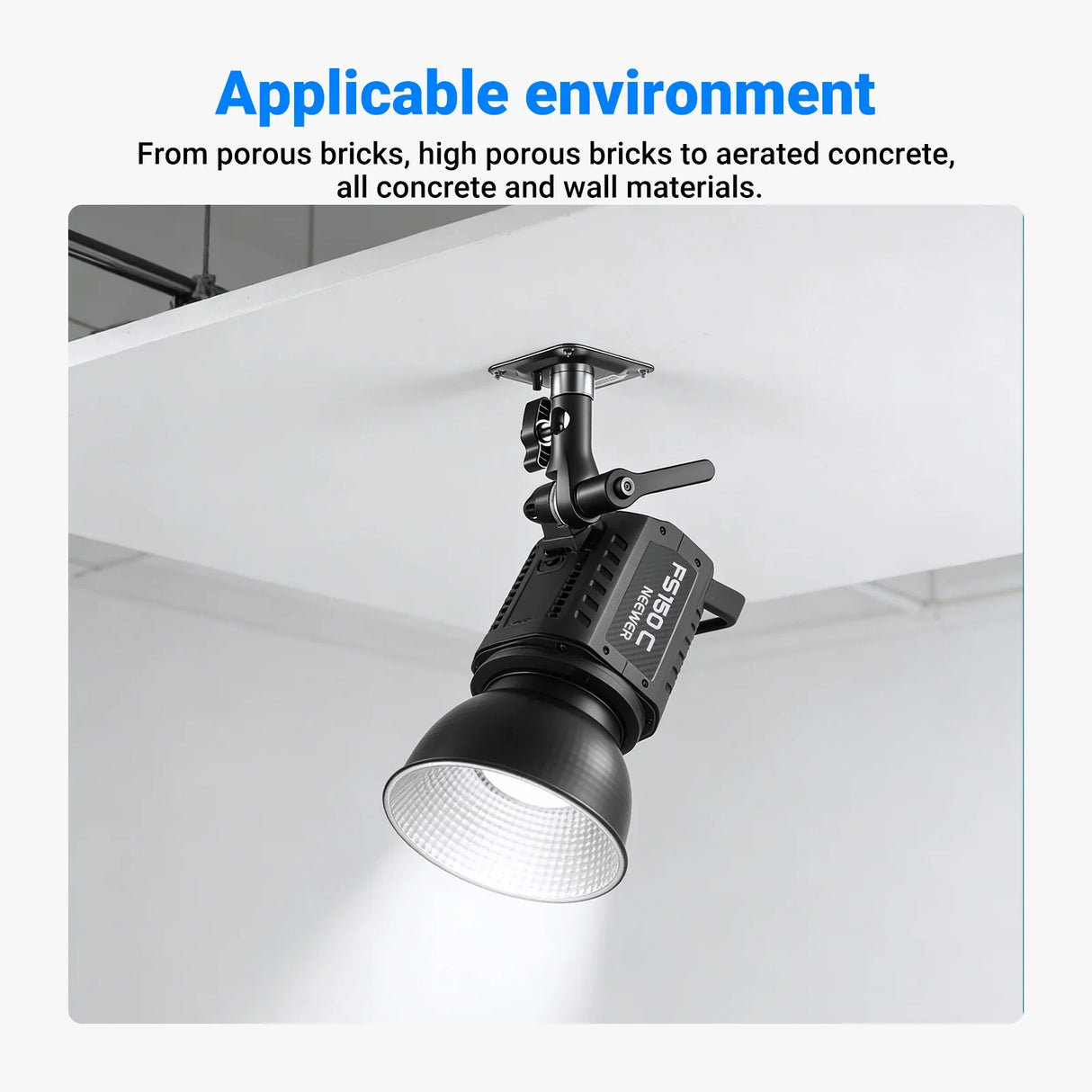 Wall light mount bracket with 1/4 inch screw