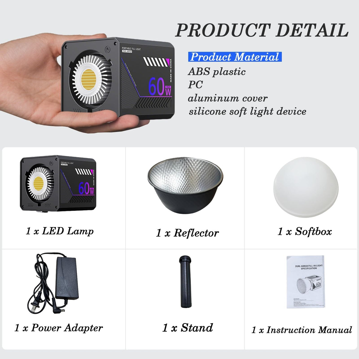 ZGRL-60 RGB COB Video Light
