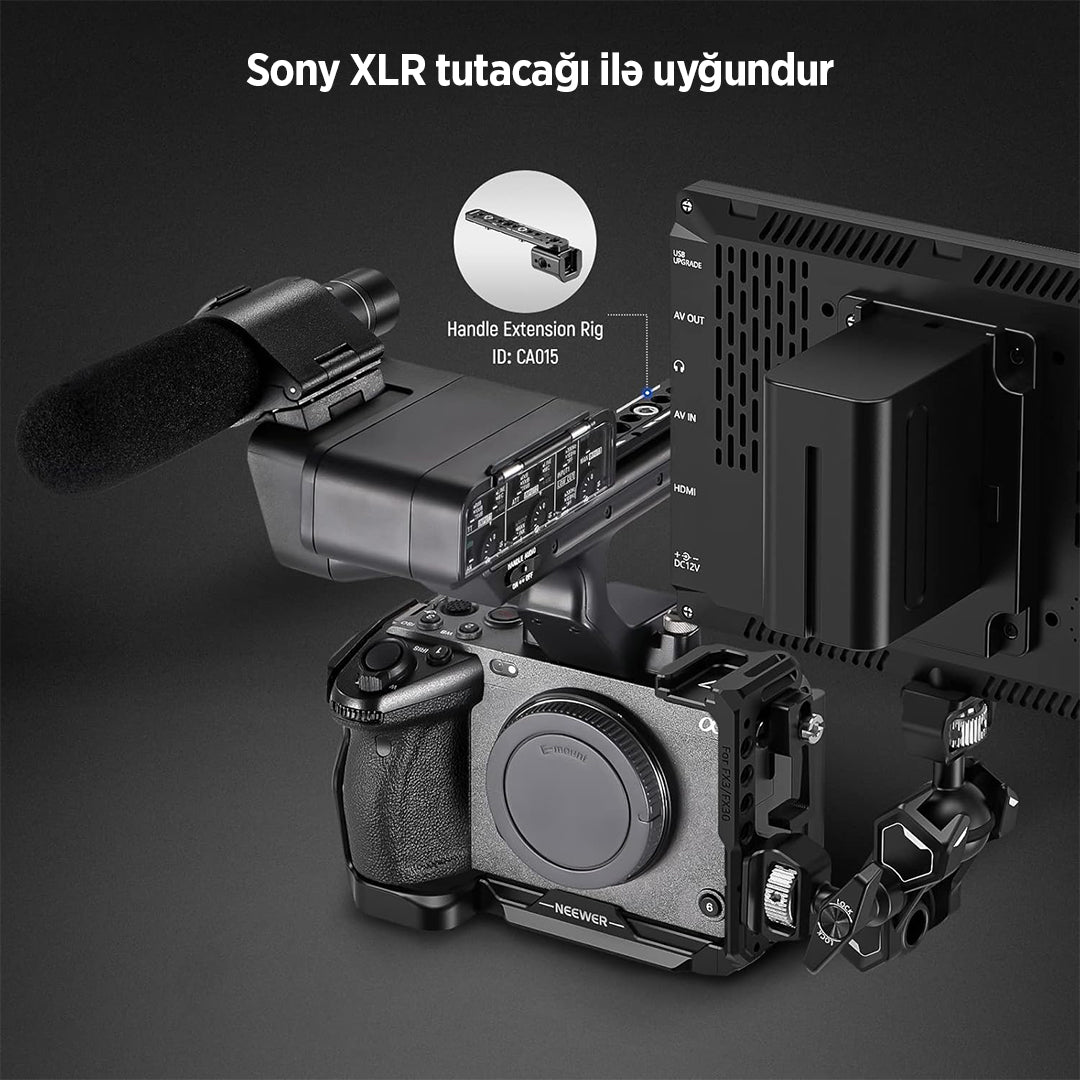 Neewer Sony FX3 / FX30 üçün kamera qəfəsi (HDMI tutacaq ilə birlikdə)
