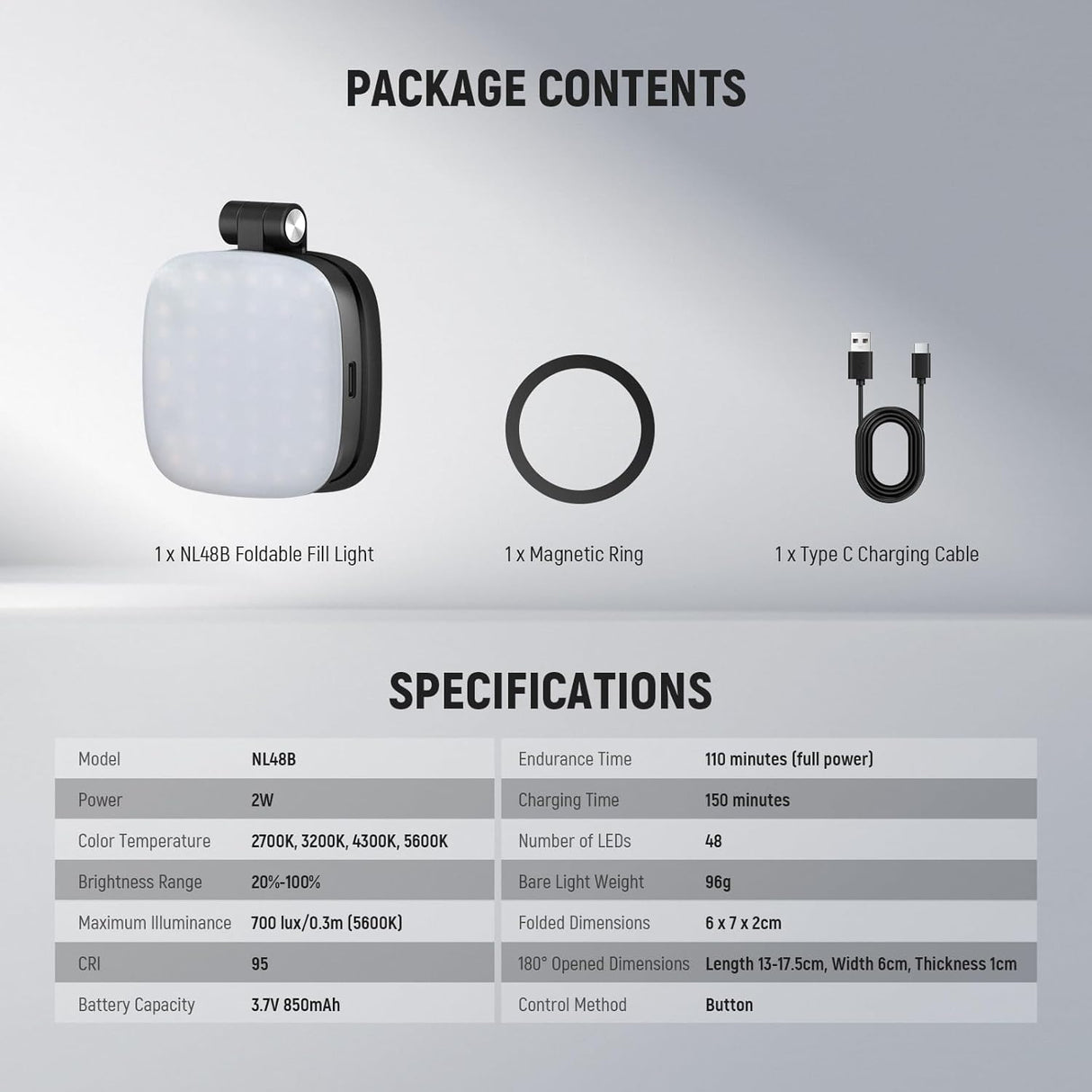 Neewer NL48B Kompakt Maqnitli Led işıq