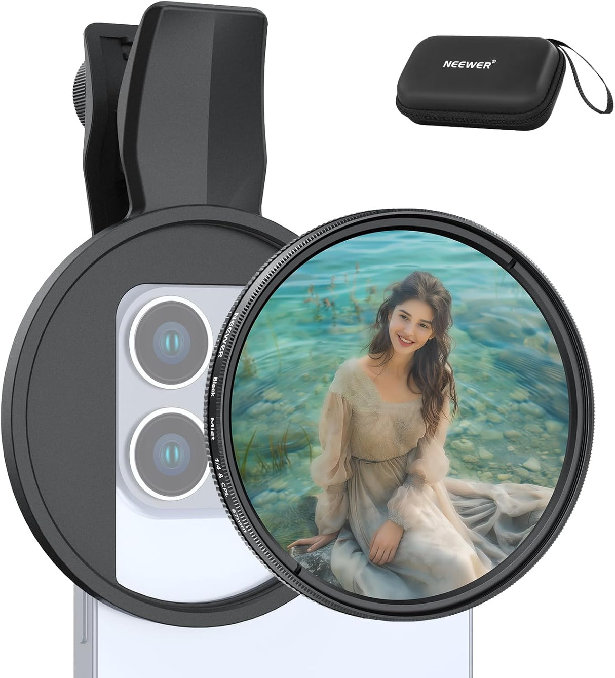 Iphone üçün NEEWER CPL & Black Mist Diffusion 1/4 Filter