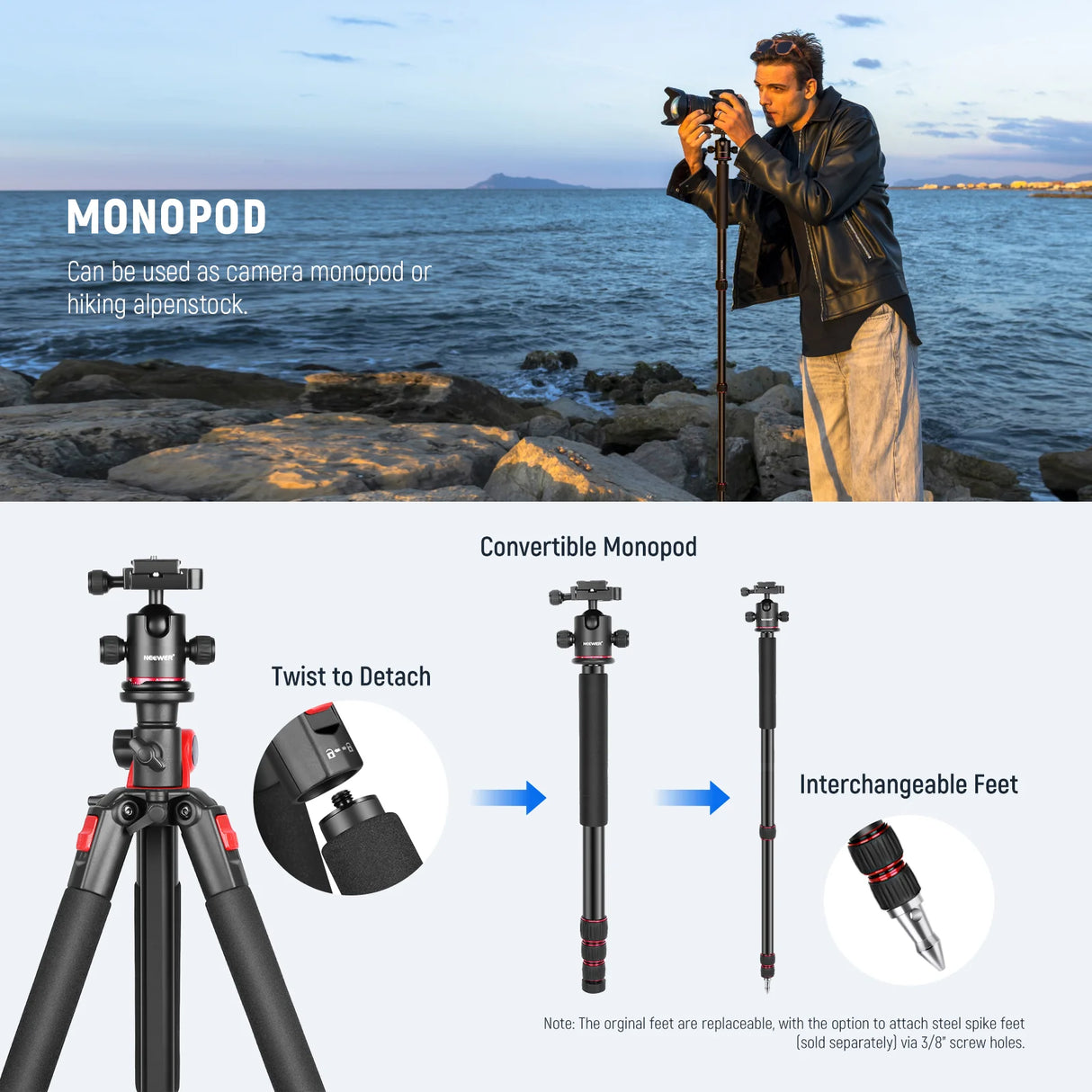 Neewer N284+G0 Tripod + Monopod
