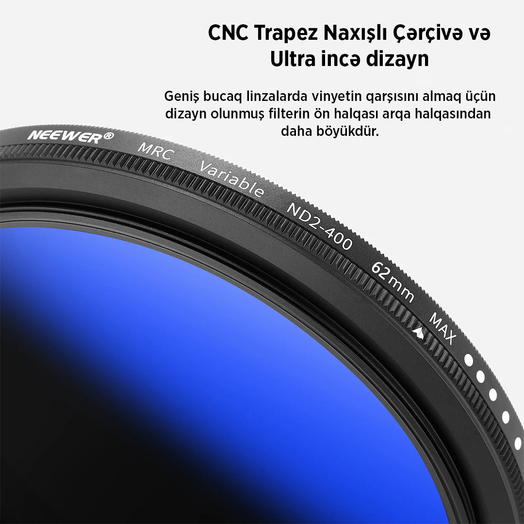 NEEWER dəyişkən ND filter (ND2-ND400)