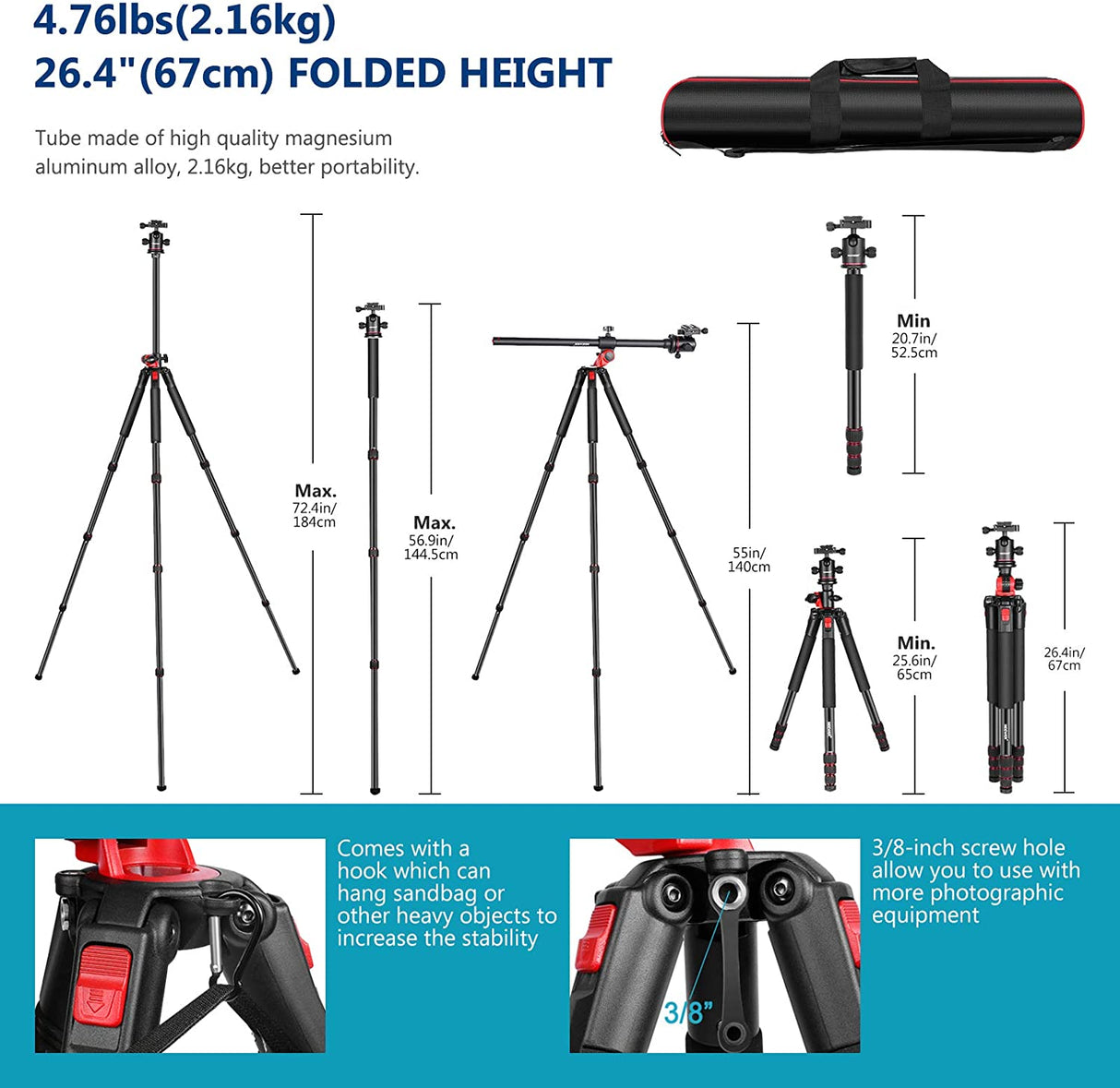 Neewer NT72 Pro ştativ + Monopod