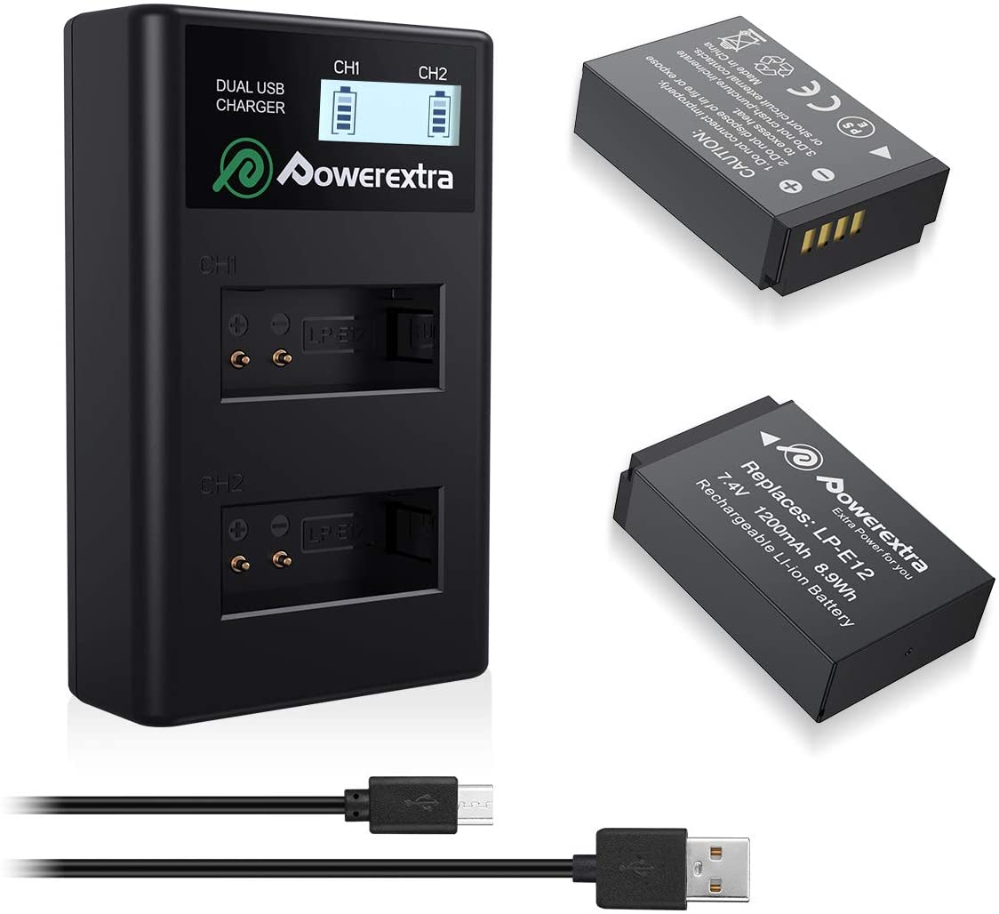 Powerextra LP-E12 dual charger
