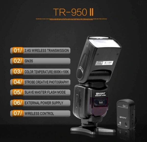 Triopo TR950 II fləş və G4 tətikləyici dəsti