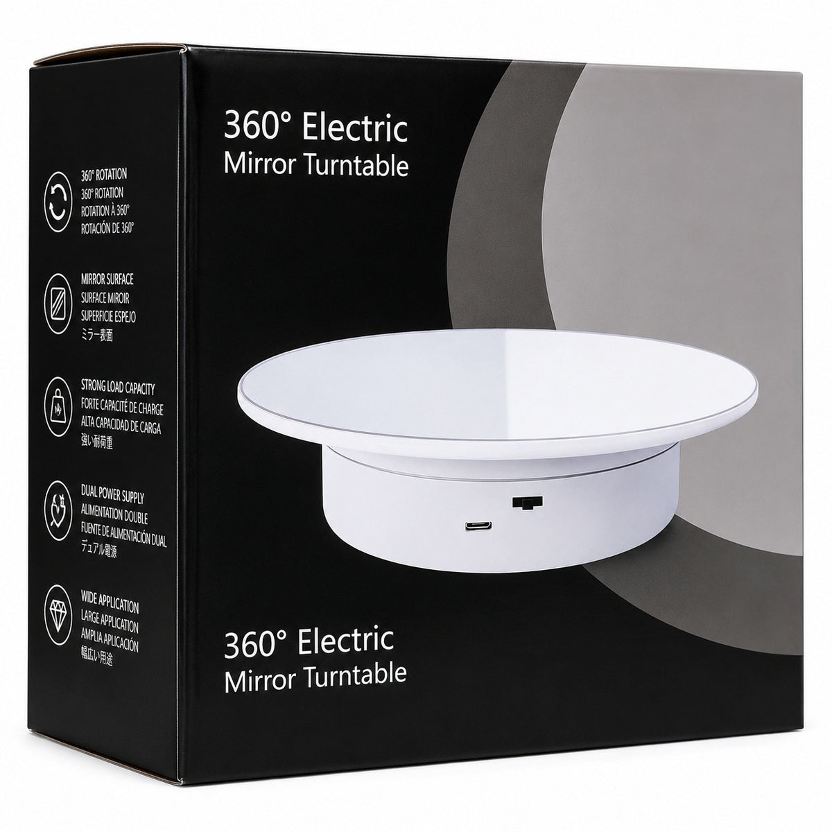 Mirror Motorized Rotating Turntable, 20 cm
