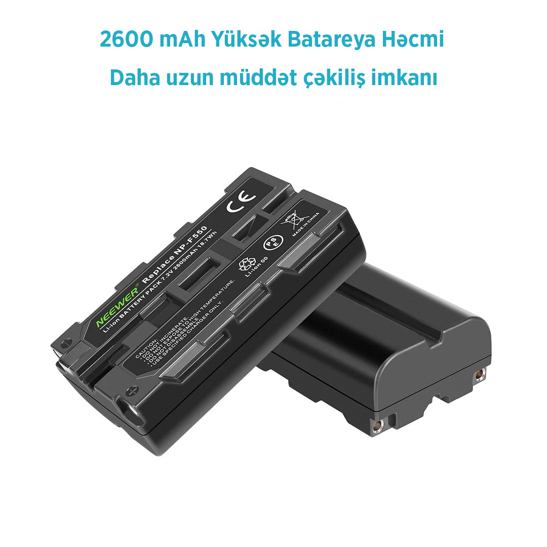 NEEWER NP-F550 2-li batareya və adapter dəsti