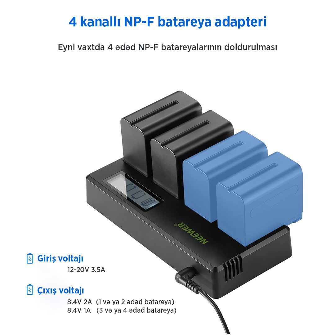 NEEWER NP-F970 set with 4 channel charger