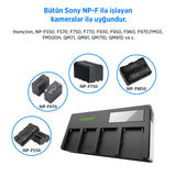 NEEWER NP-F970 4-lü batareya və adapter dəsti