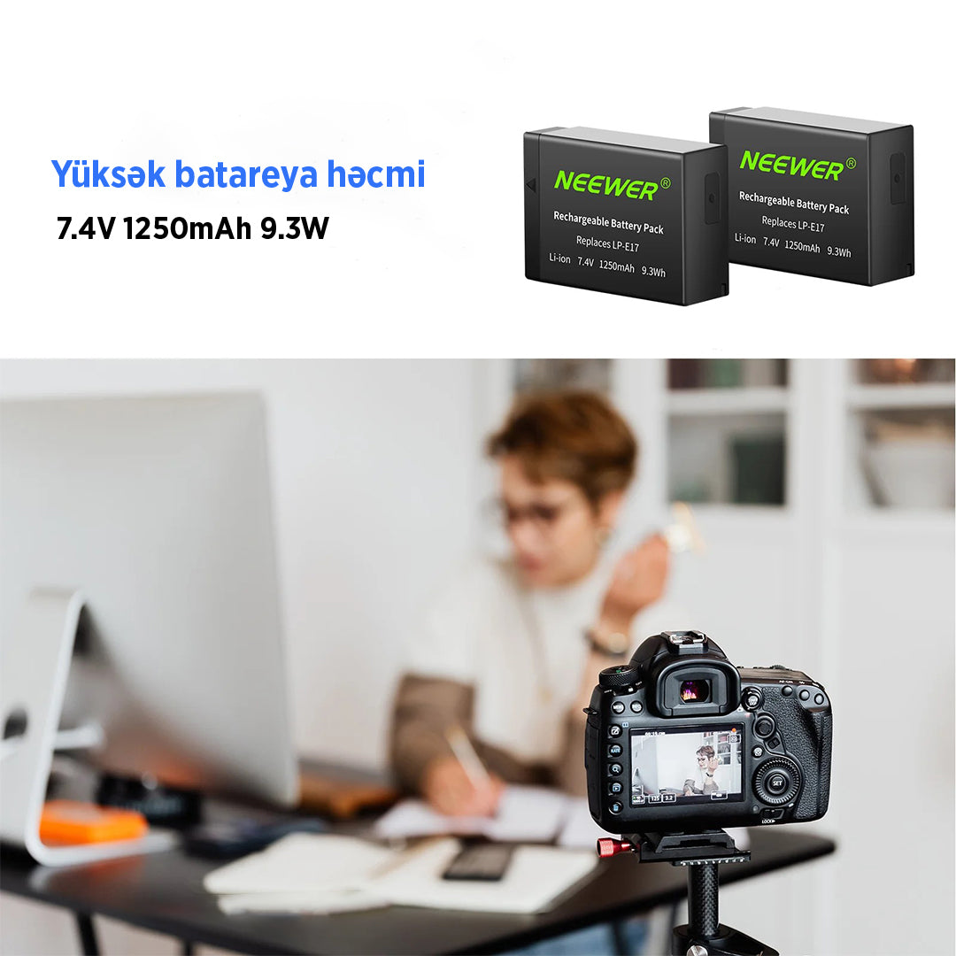 Neewer LP-E17 batareya və adapter dəsti