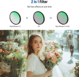 Iphone üçün NEEWER CPL & Black Mist Diffusion 1/4 Filter
